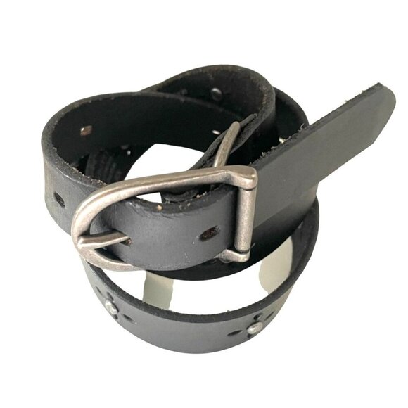 Gap Leather Cutout Floral Studded Belt Women's XS Black Western Classic Everyday - Picture 1 of 8